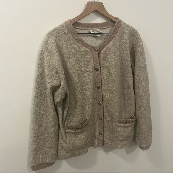 Vintage Northern Reflections Fleece Button Front Embroidered Pocket Sweater Larg - Picture 2 of 11